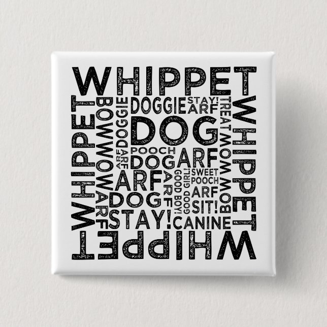 Whippet Typografie Button (Vorderseite)