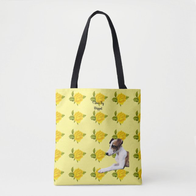 Whippet und gelbe Rosen [MED] (Vorderseite)