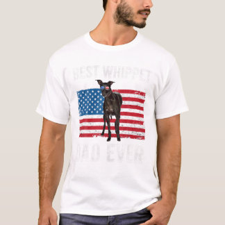 Whippet Vater American Flag T-Shirt