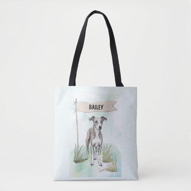 Whippet-Wasserfarbe Personalisierter Hund (Vorderseite)