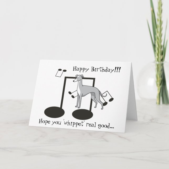 Whippet Wortspiel - Gruß-Karte Karte (Vorderseite)