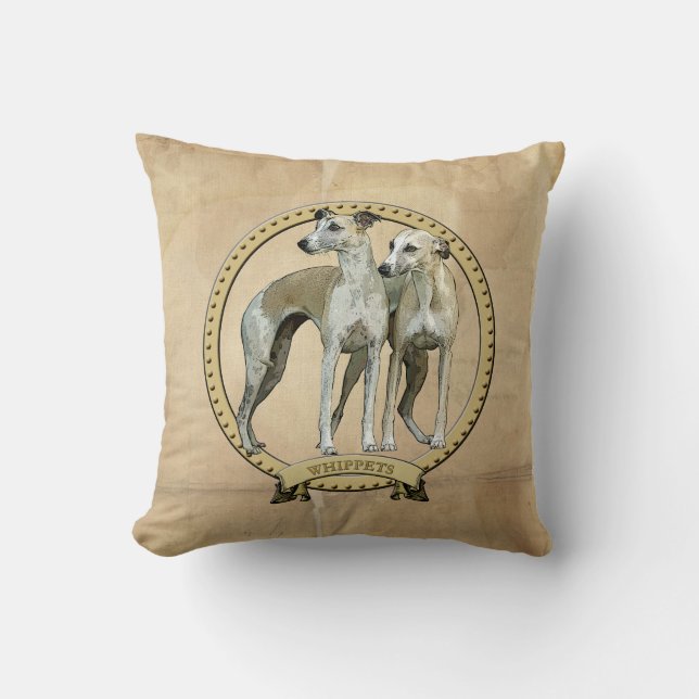 Whippetspaar Kissen (Vorderseite)