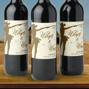 Whips & Wine Cowgirl Junggesellinnenabschied Weinetikett