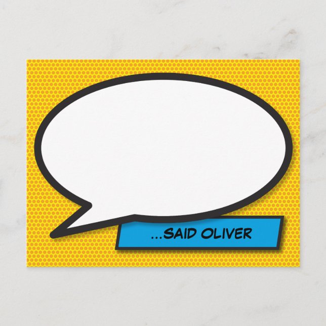 WHIRE Your Message Speech Bubble Fun Retro Postkarte (Vorderseite)
