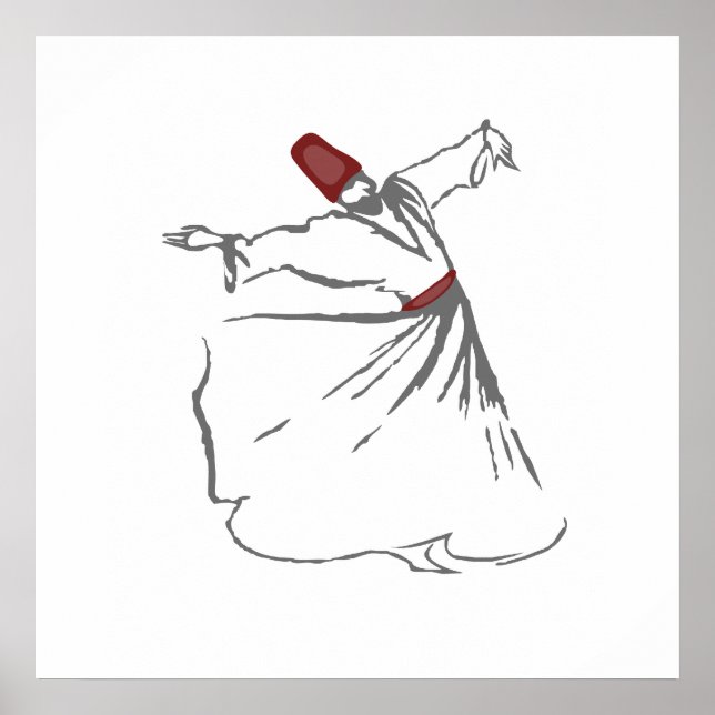 Whirling Dervish - Maroon Red Poster (Vorne)