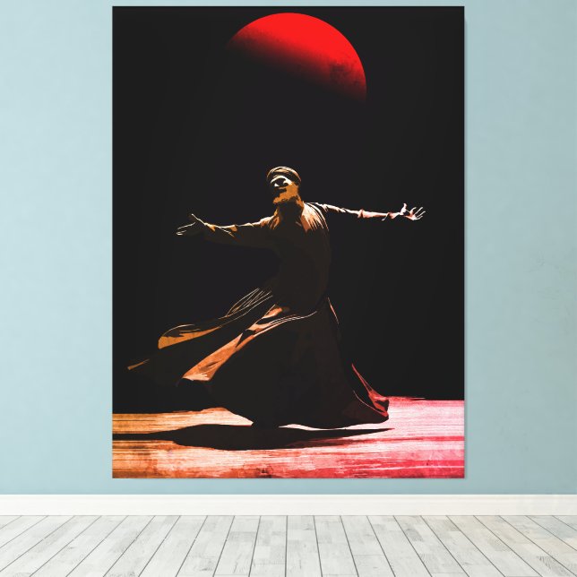 Whirling Dervish Sufi Spiritual Dance Islamic Art Leinwanddruck (Insitu (Holzboden))
