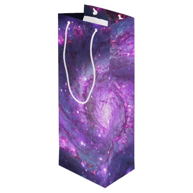 Whirlpool Galaxy Geschenktüte Für Weinflaschen (Rückseite Schrägansicht)
