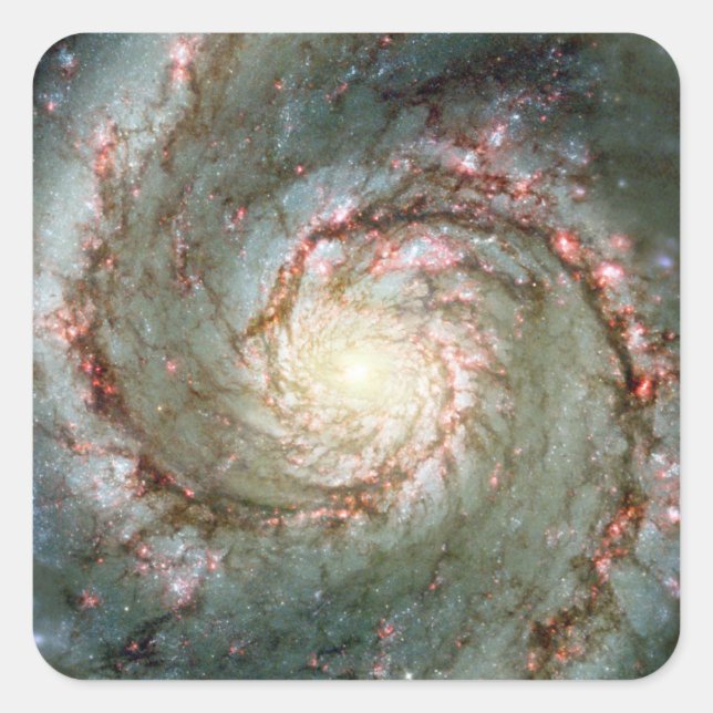 Whirlpool Galaxy Quadratischer Aufkleber (Vorderseite)
