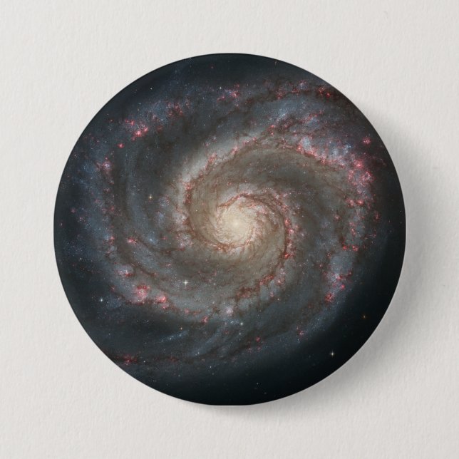 Whirlpool Galaxy (Space) (Universe) (Messier 51A) Button (Vorderseite)