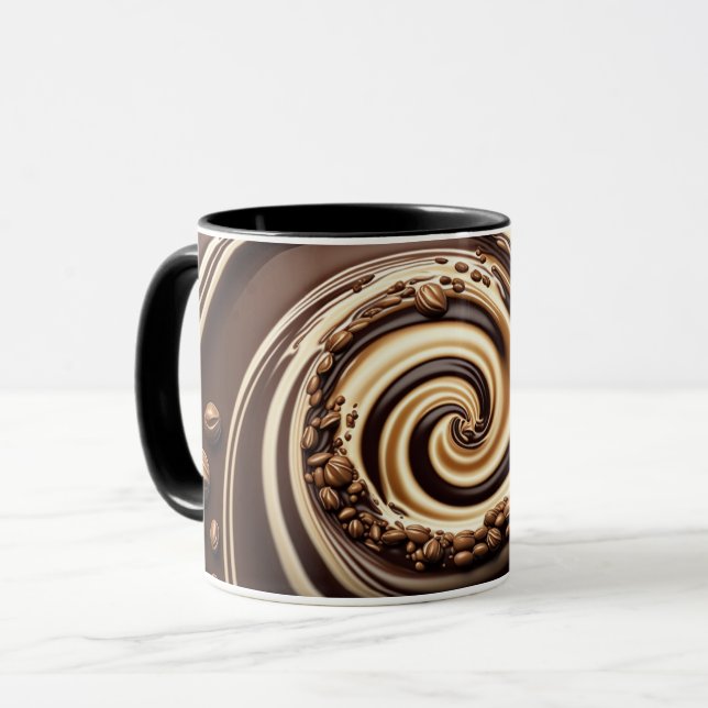 Whirlpool mit Schokolade, Kaffee und Creme Tasse (Vorderseite Links)