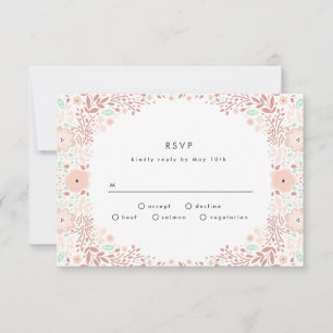 Whirlwind Bloral Wedding RSVP Card