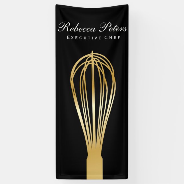 Whisk (Gold) | Kulinarischer Meister Banner (Vertikal)