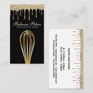 Whisk Golden Glitzer Tropfen Sirup Visitenkarte