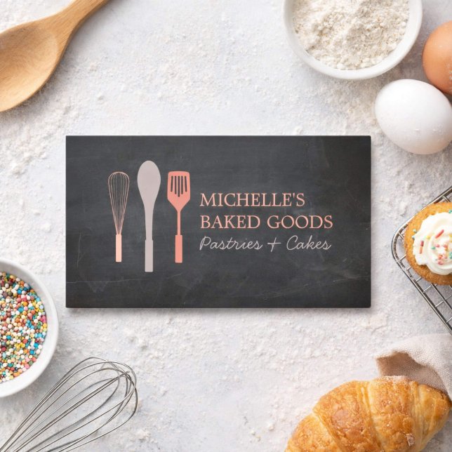 WHISK SPOON SPATULA LOGO Bakery Business Card Visitenkarte (Von Creator hochgeladen)