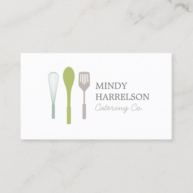WHISK SPOON SPATULA LOGO I für Catering, Koch Visitenkarte (Vorderseite)