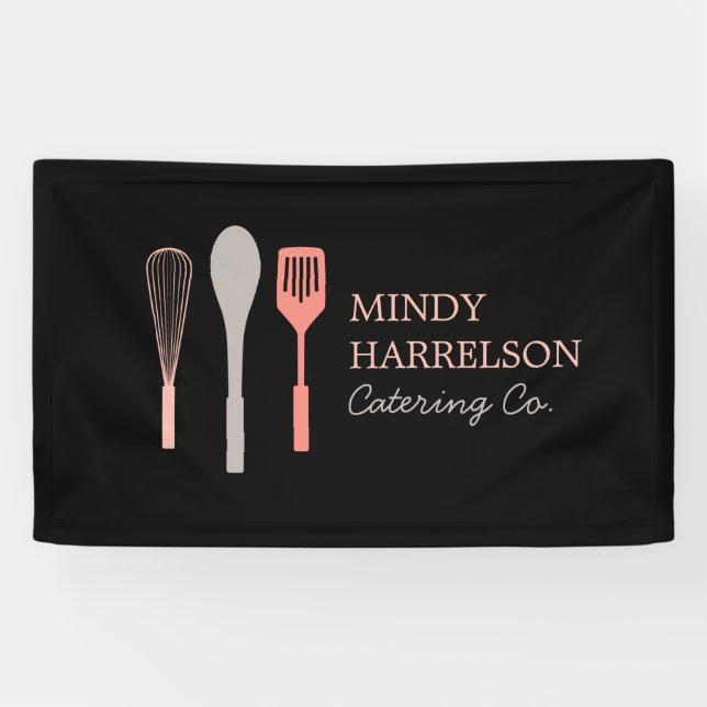 WHISK SPOON SPATULA LOGO IV für Bäckerei, Catering Banner (Horizontal)