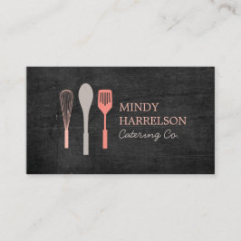 WHISK SPOON SPATULA on Black Wood Bäckerei, Cateri Visitenkarte