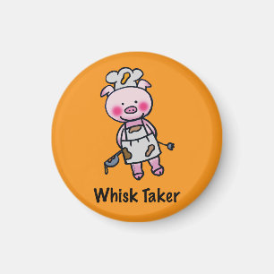 Whisk Taker Pig - Funny Koch Design Magnet