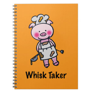 Whisk Taker Pig - Funny Koch Design Notizblock