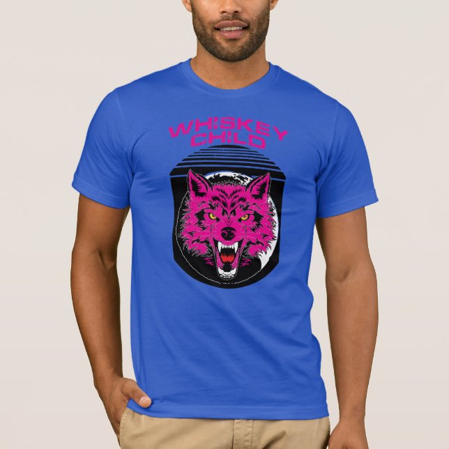 WHISKEI KILD - T - Shirt mit PINK WOLF Logo (Vorderseite)