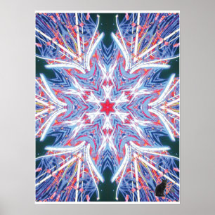 Whisker Kinetic Collage Kaleidoscope Poster