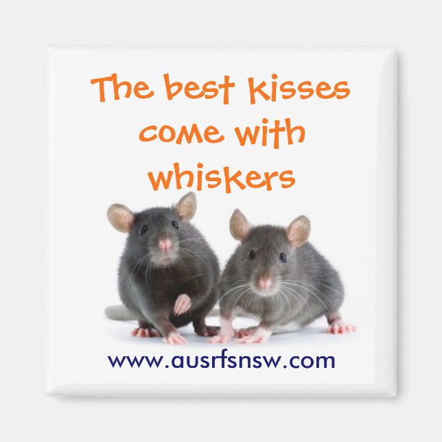 Whisker Kisses (Ratte) Magnet (Vorne)