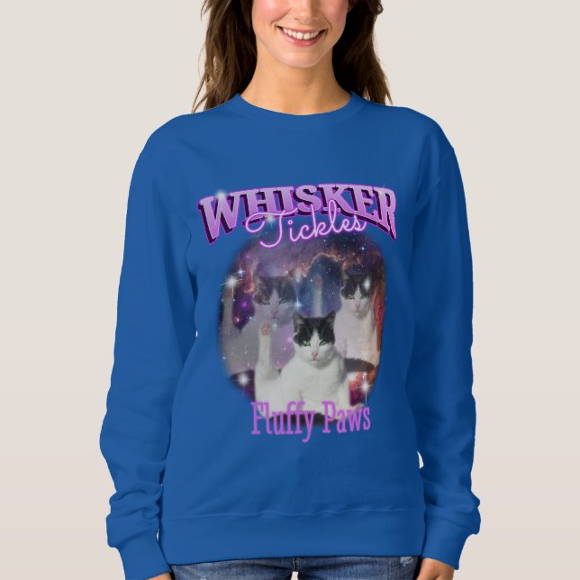 WHISKER-Knöpfe und schnörkellose Pfoten Sweatshirt (Vorderseite)