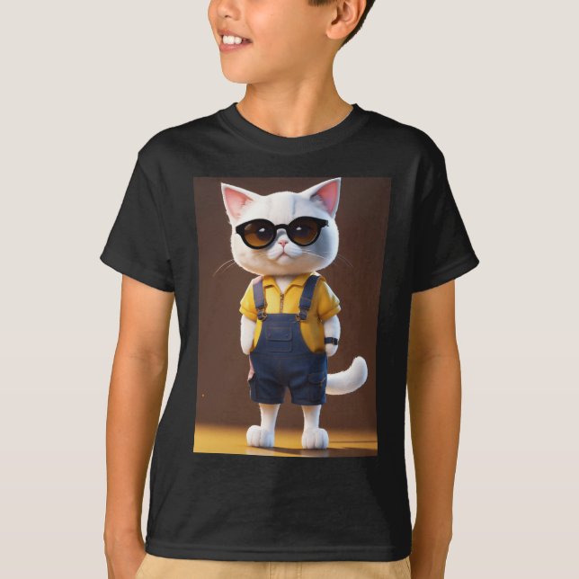 "Whiskermate: fröhliche Katze im Pixar-Stil" T-Shirt (Vorderseite)