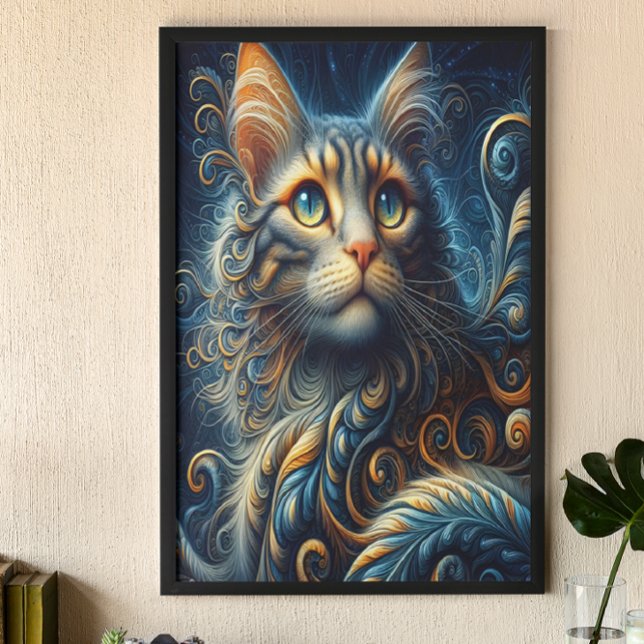 Whiskers and Sapphire: Eine Katze blauer Mit Augen Poster (Von Creator hochgeladen)