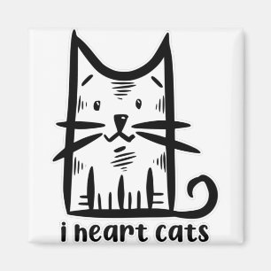 Whiskers Cat, ich hebe Katzen Magnet