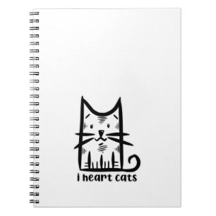 Whiskers Cat, ich hebe Katzen Notizblock