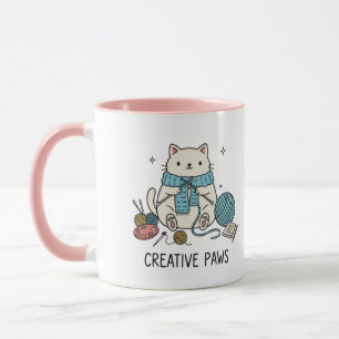 Whiskers Cat Playful Minimalistisch Sketch Kunst Tasse