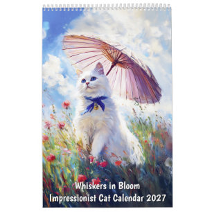 Whiskers in Bloom – Impressionistischer Katzenkale Kalender