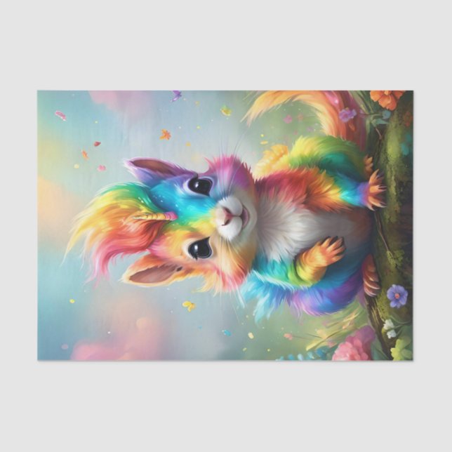 Whiskers of Wonder: Das Rainbow Unicorn Eichhörnch Seidenpapier (Vorderseite)