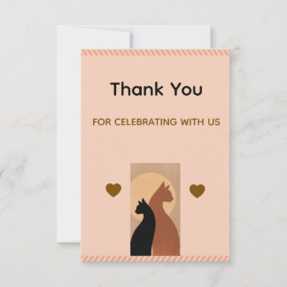 Whiskers & Vows Gebunden durch Pfote & Herz Hochze Dankeskarte