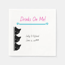Whiskers & Vows | Schwarze Katzen Hochzeitsserviet