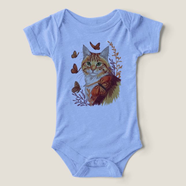 Whiskers & Wings – Katze mit Monarchfalter (Design Vorderseite)