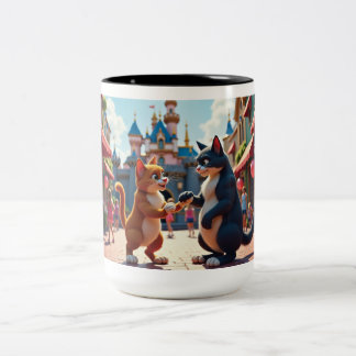 Whiskers & Wiskers: Märchenhafte Feline Wedding Bl Zweifarbige Tasse