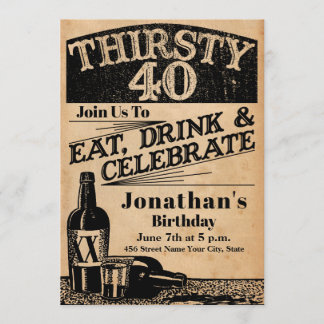 Whiskey 40. Geburtstag Einladung