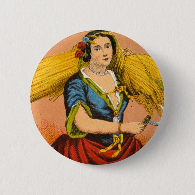 Whiskey Advertising Label, Circa 1860. Button (Vorderseite)