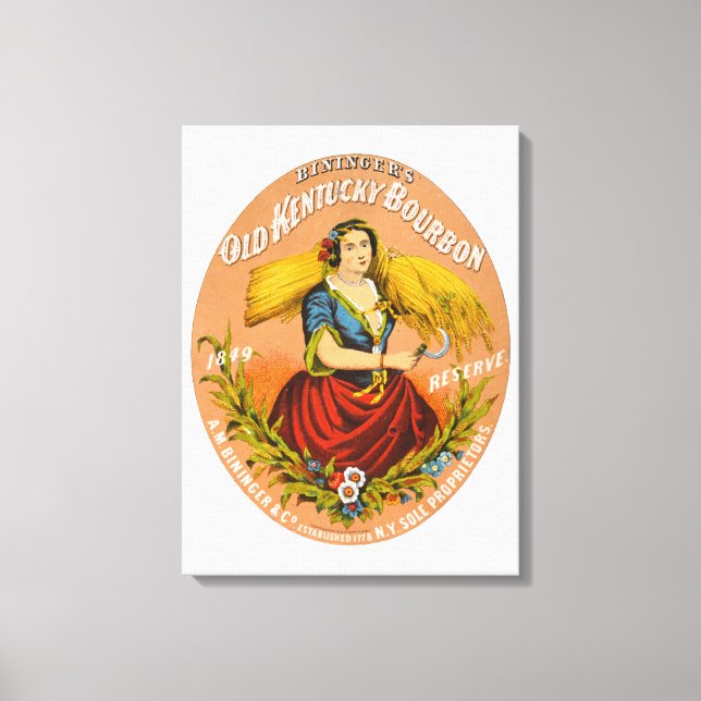 Whiskey Advertising Label, Circa 1860. Leinwanddruck (Vorderseite)