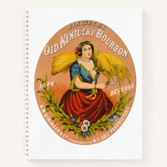 Whiskey Advertising Label, Circa 1860. Notizbuch (Vorderseite)