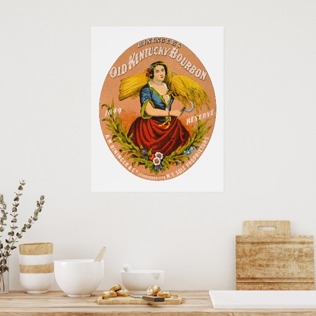 Whiskey Advertising Label, Circa 1860. Poster (Küche)