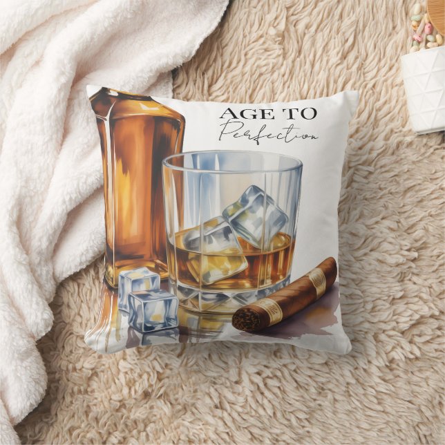 Whiskey and Cigar Men’s Birthday Party Kissen (Decke)