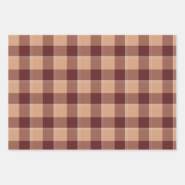 Whiskey and Livid Brown Plaid Geschenkpapier Set