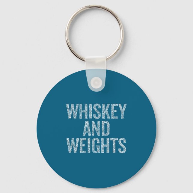 Whiskey And Weights No Carbs Funny Gym Slogan  Schlüsselanhänger (Vorderseite)