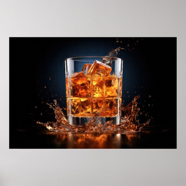 Whiskey auf den Felsen Poster (Vorne)