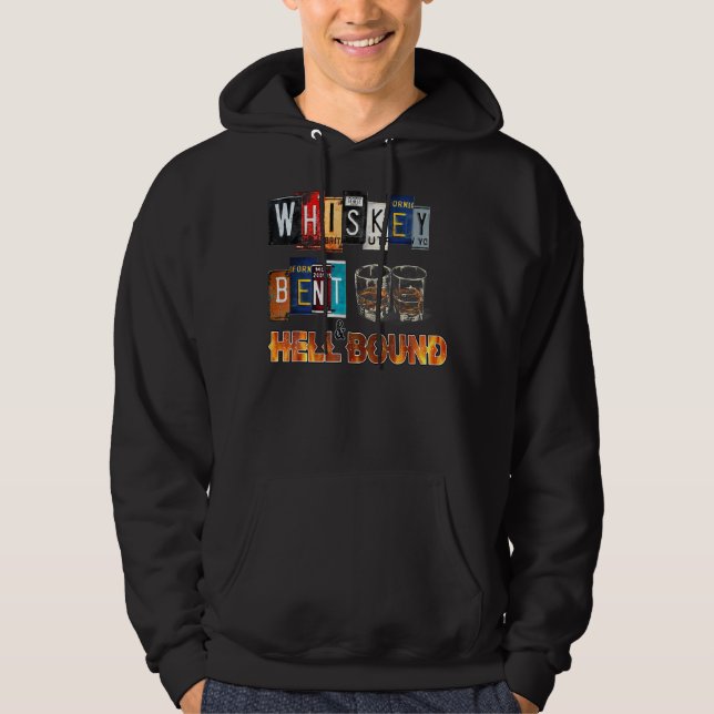 Whiskey Bent and Hellbound Funny Whiskey Bourbon D Hoodie (Vorderseite)