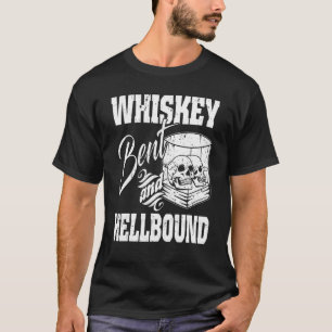 Whiskey Bent und verdammt   White Skulls Weinglas T-Shirt