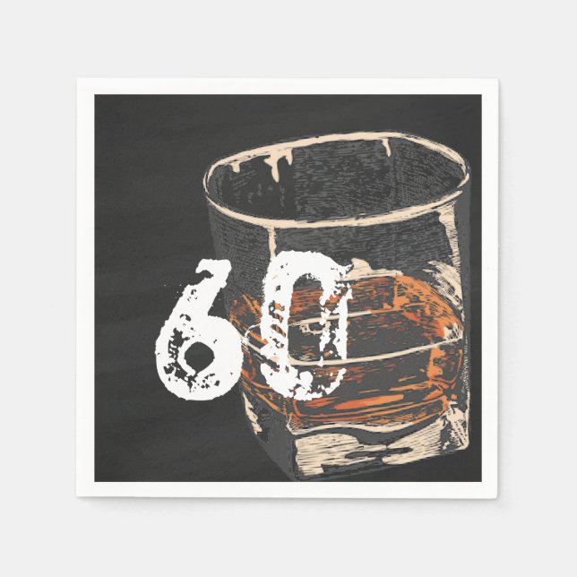Whiskey Birthday, Einladung für Männer, EDITABLE Serviette (Vorderseite)